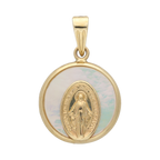 Medalla Milagrosa madre perla 14K