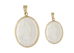 Medalla oval madre perla Guadalupe 14K