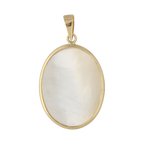 Medalla oval madre perla Guadalupe 14K