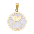 Medalla niña madre perla 14K