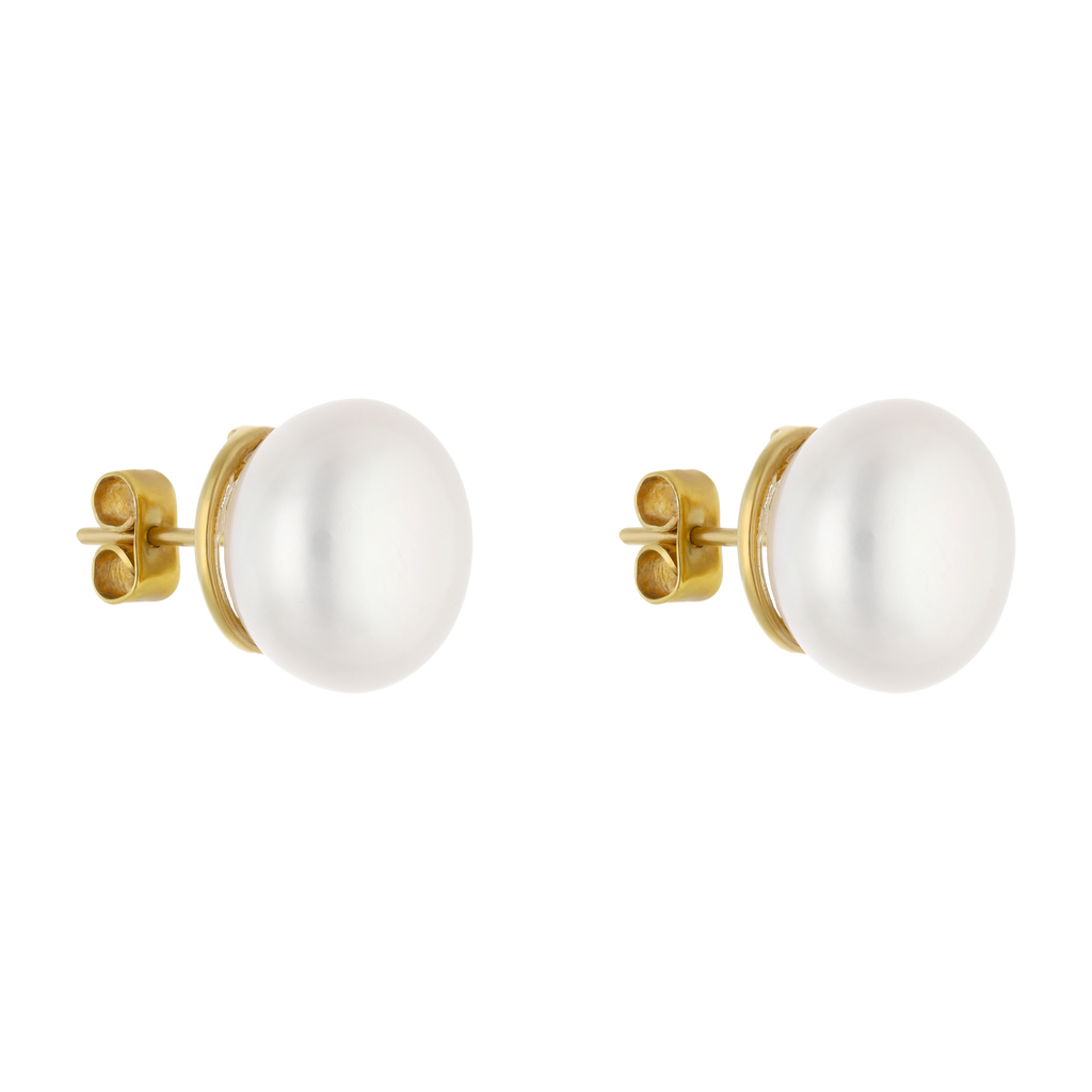 Broquel perla grande 16mm 14K