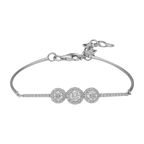 Pulsera 3 brillantes 14K
