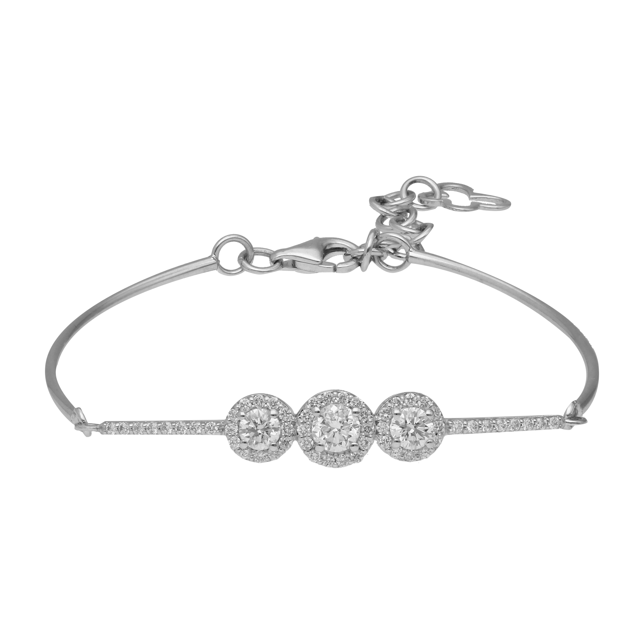 Pulsera 3 brillantes 14K