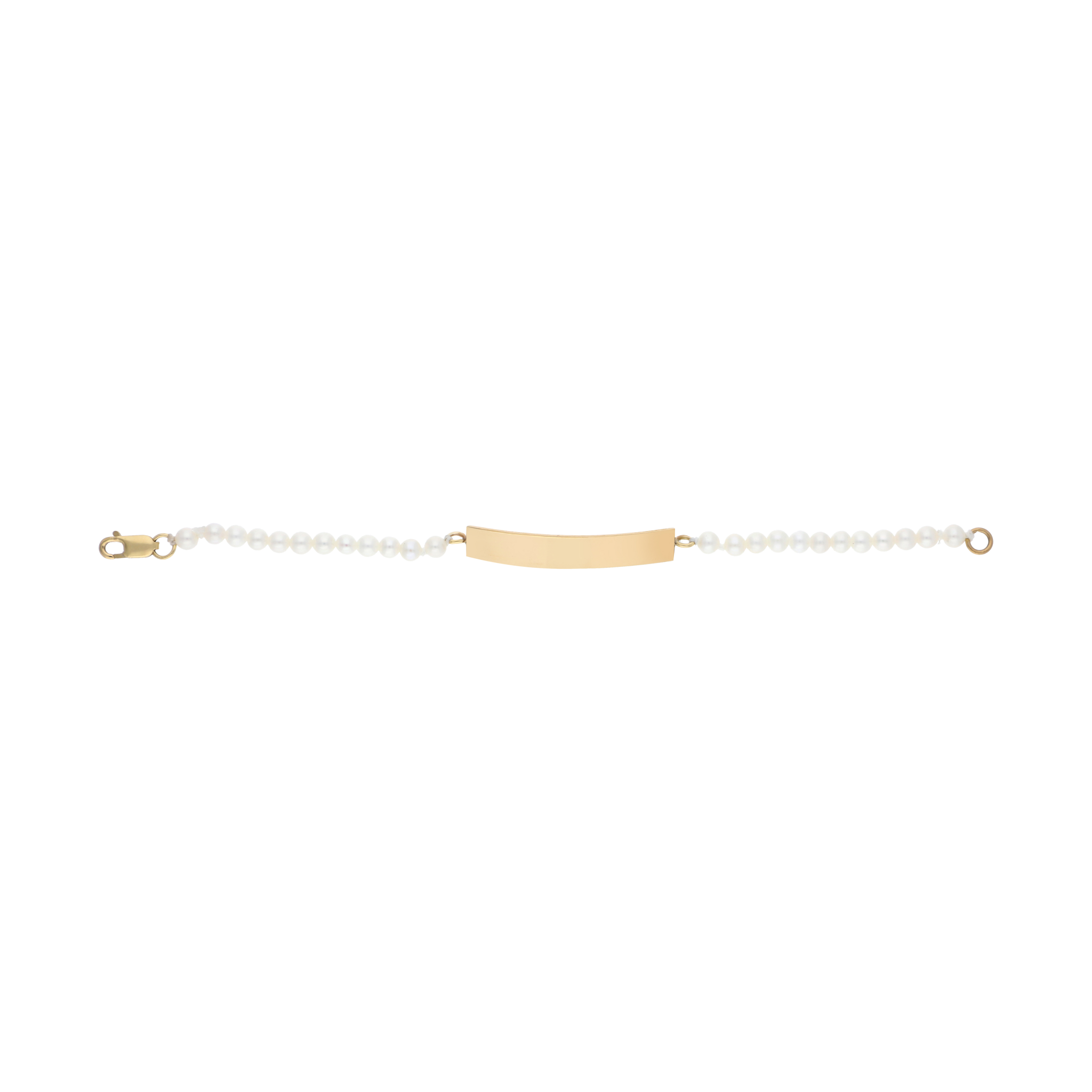 Esclava perlas blancas 14K