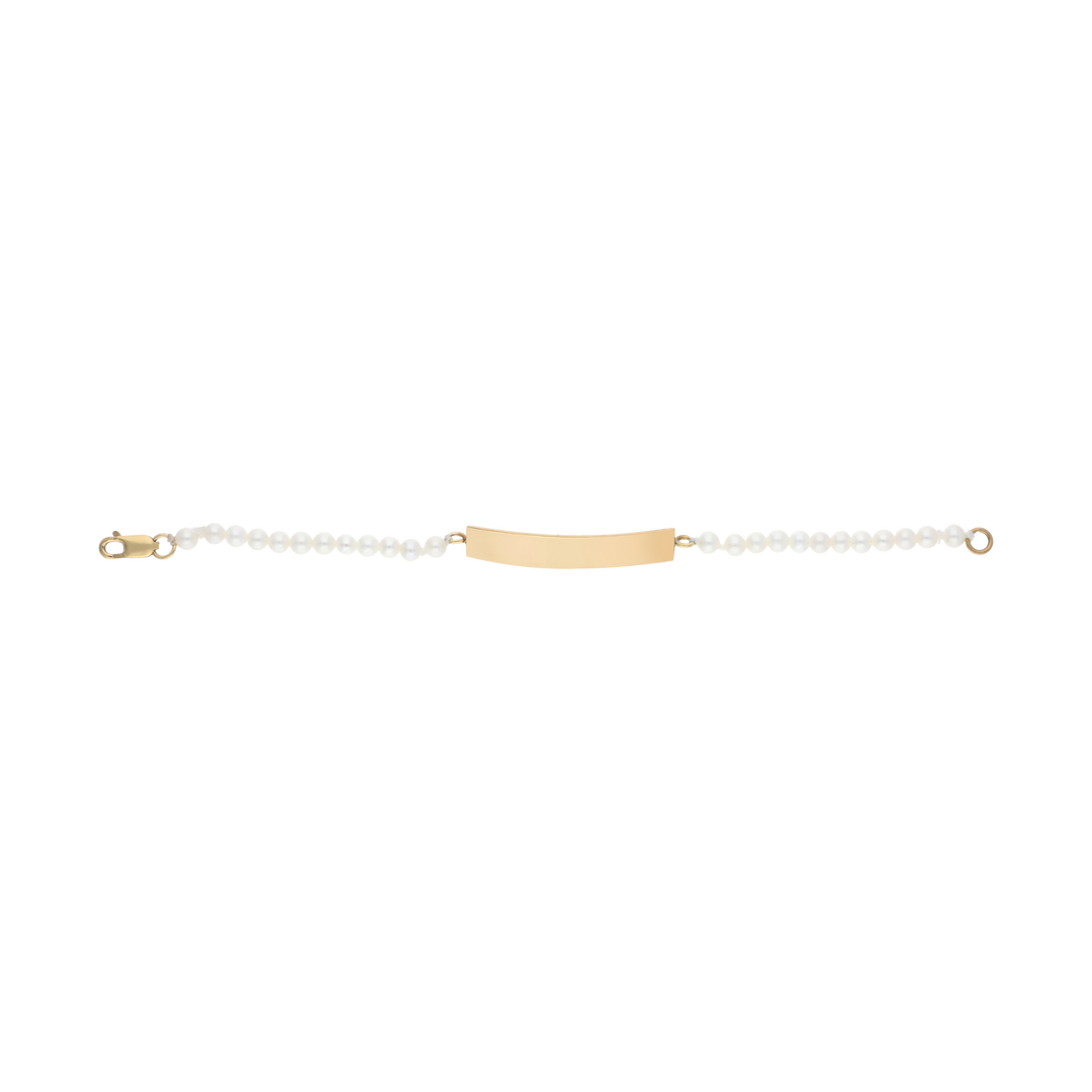 Esclava perlas blancas 14K