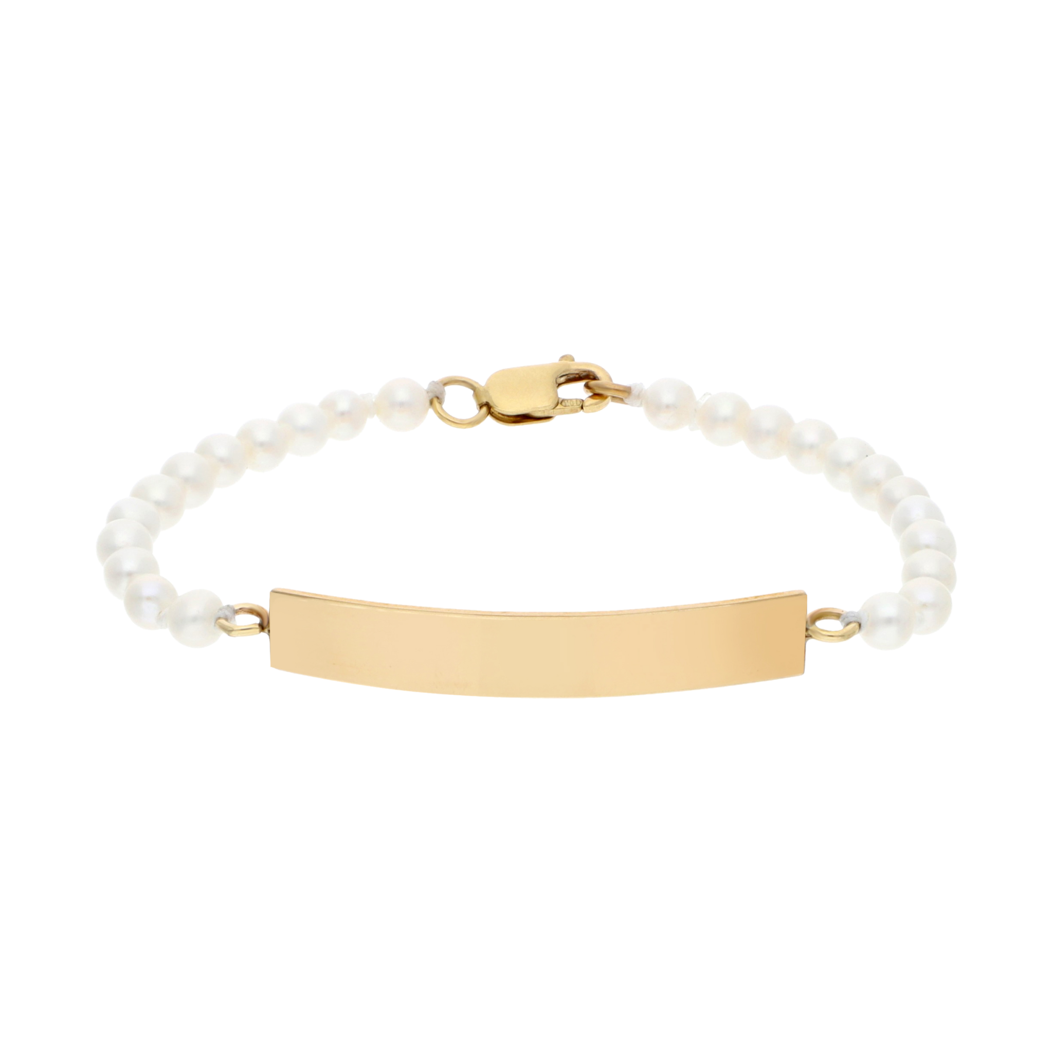 Esclava perlas blancas 14K