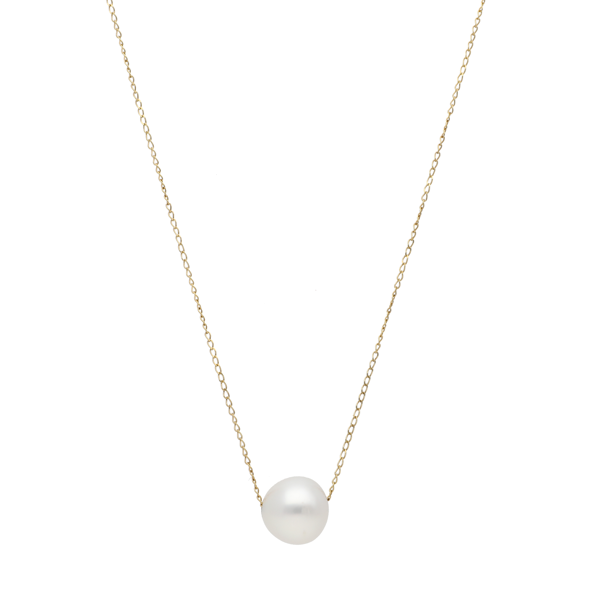 Collar perla blanca 14K