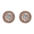 Broquel zafiro blanco oro rosa 14K