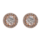 Broquel zafiro blanco oro rosa 14K