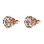 Broquel zafiro blanco oro rosa 14K