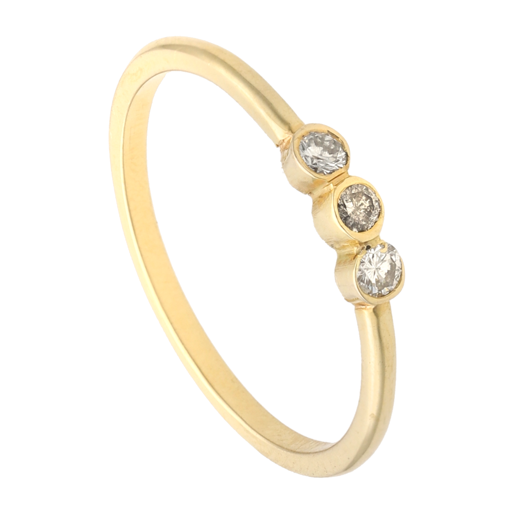 Anillo 3 brillantes 14K