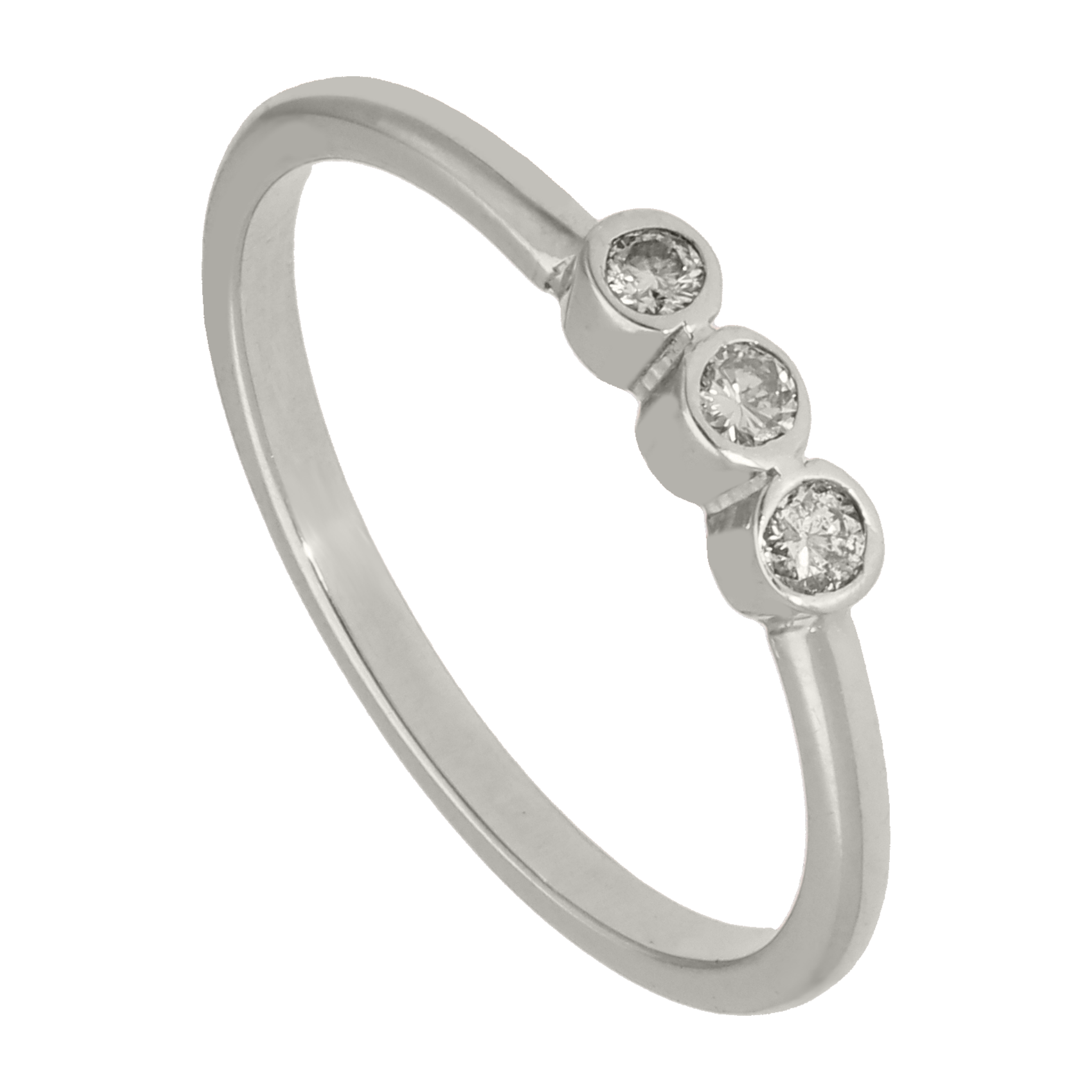 Anillo 3 brillantes 14K