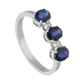 Anillo brillantes y zafiros 14K