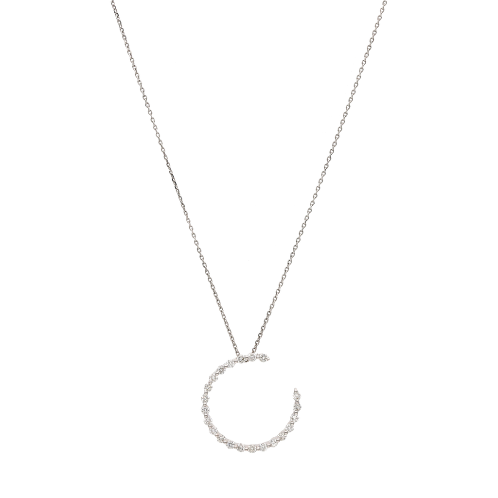 Collar círculo abierto diamantes 14K
