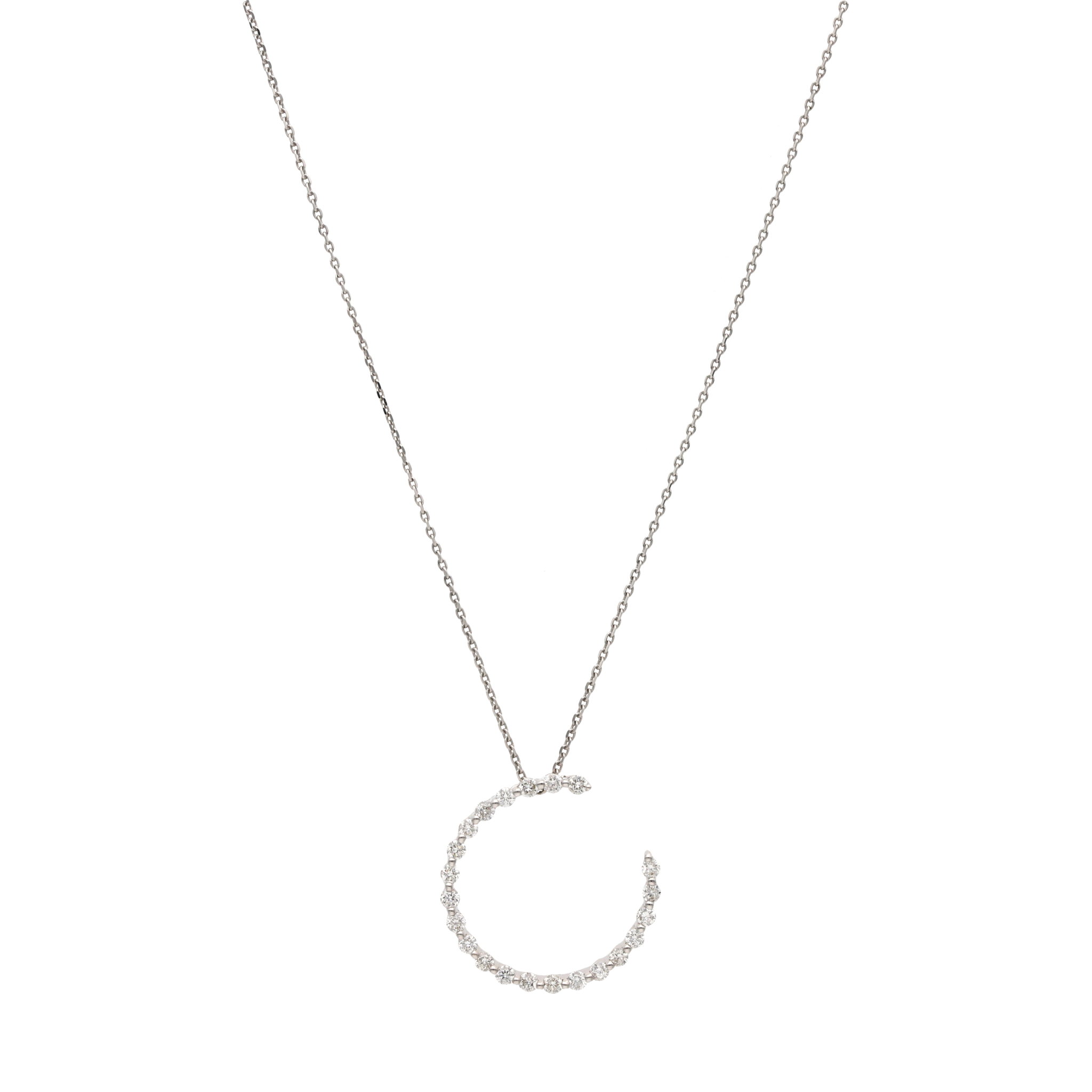 Collar círculo abierto diamantes 14K