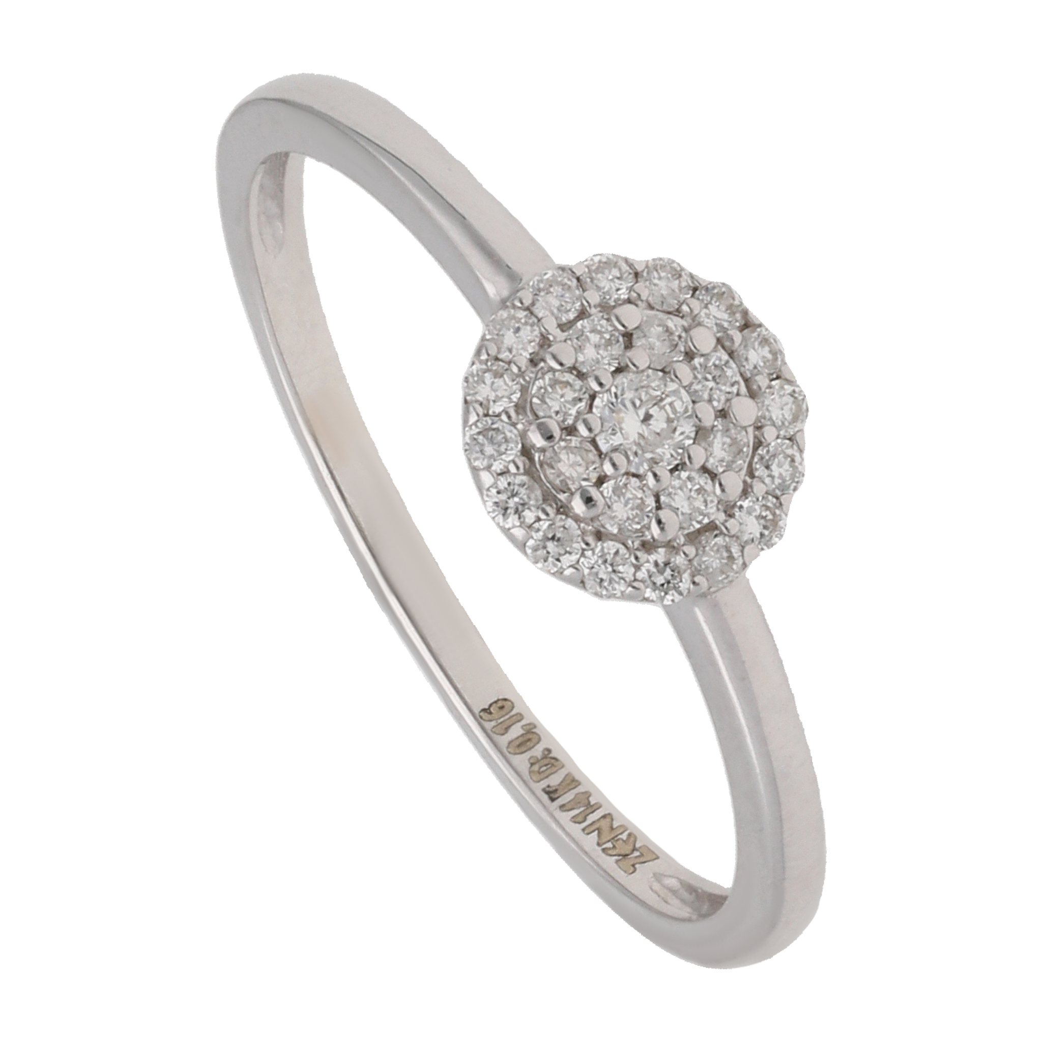 Anillo 3 filas brillantes 14K