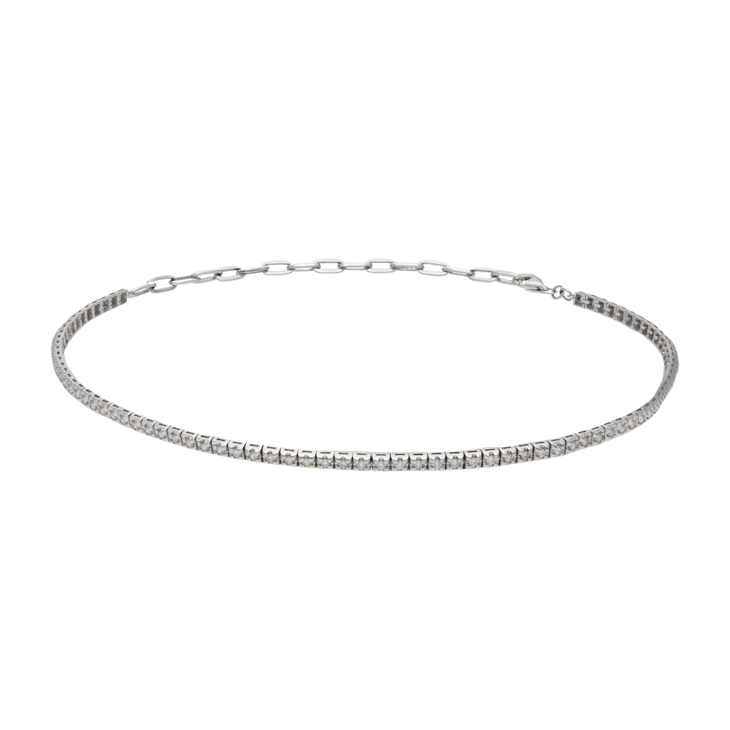 Choker medio tennis necklace 14K
