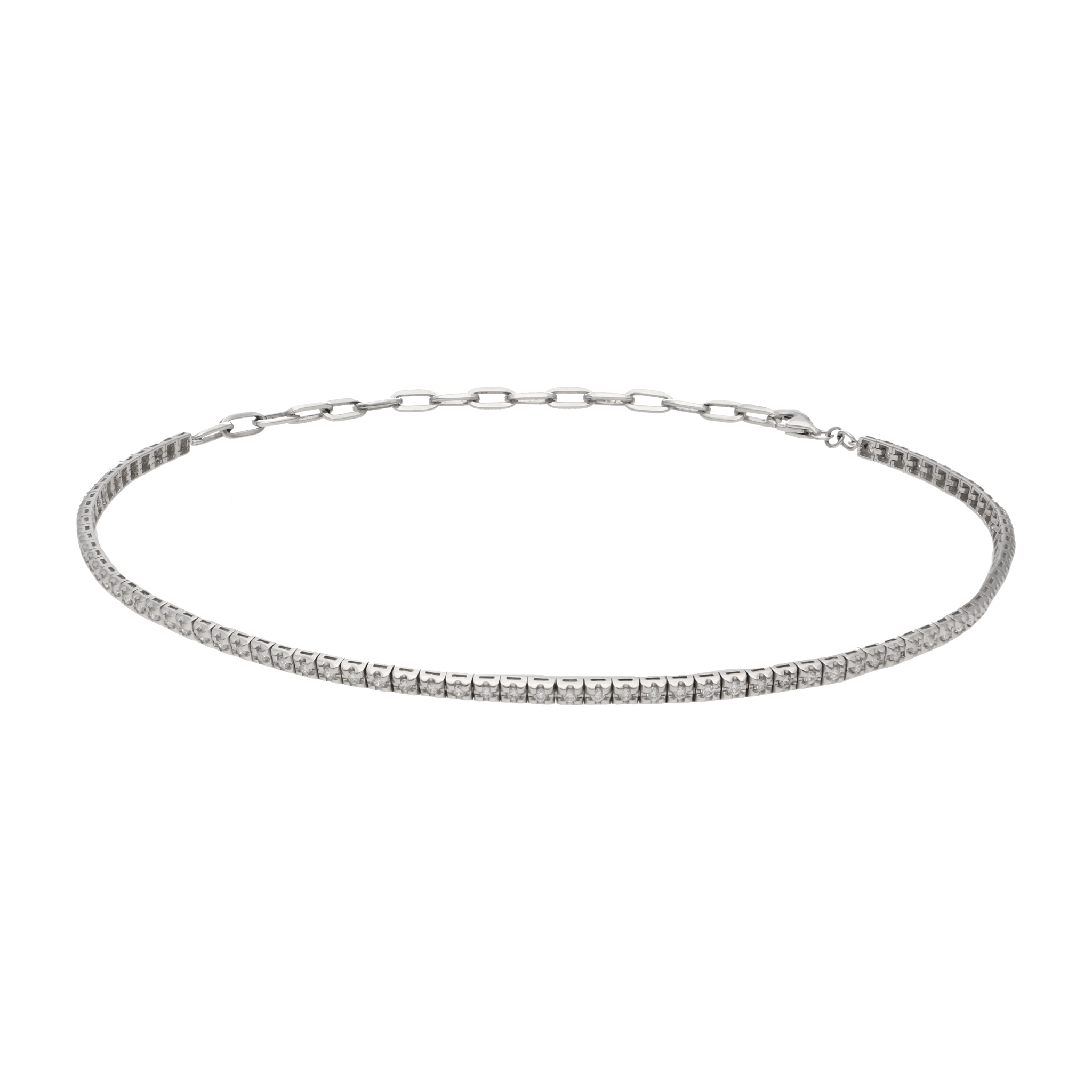 Choker medio tennis necklace 14K