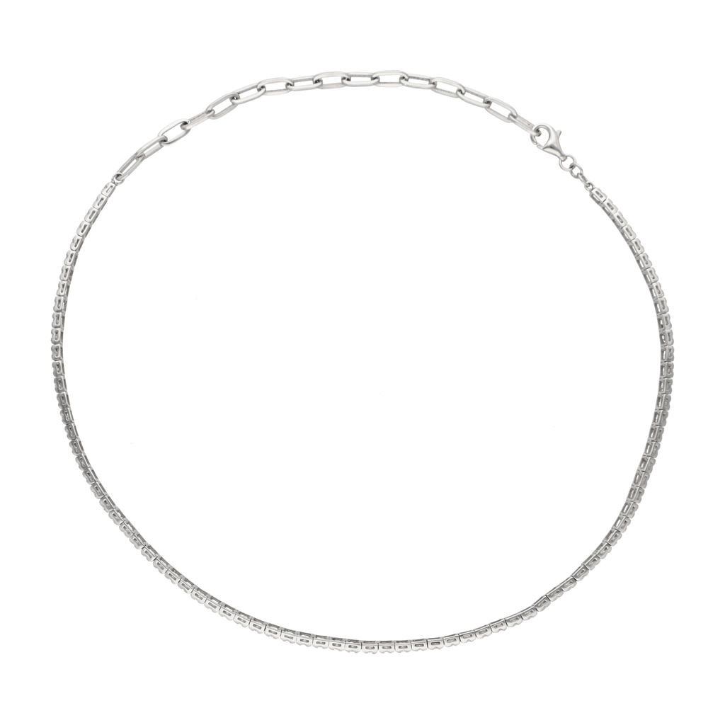 Choker medio tennis necklace 14K