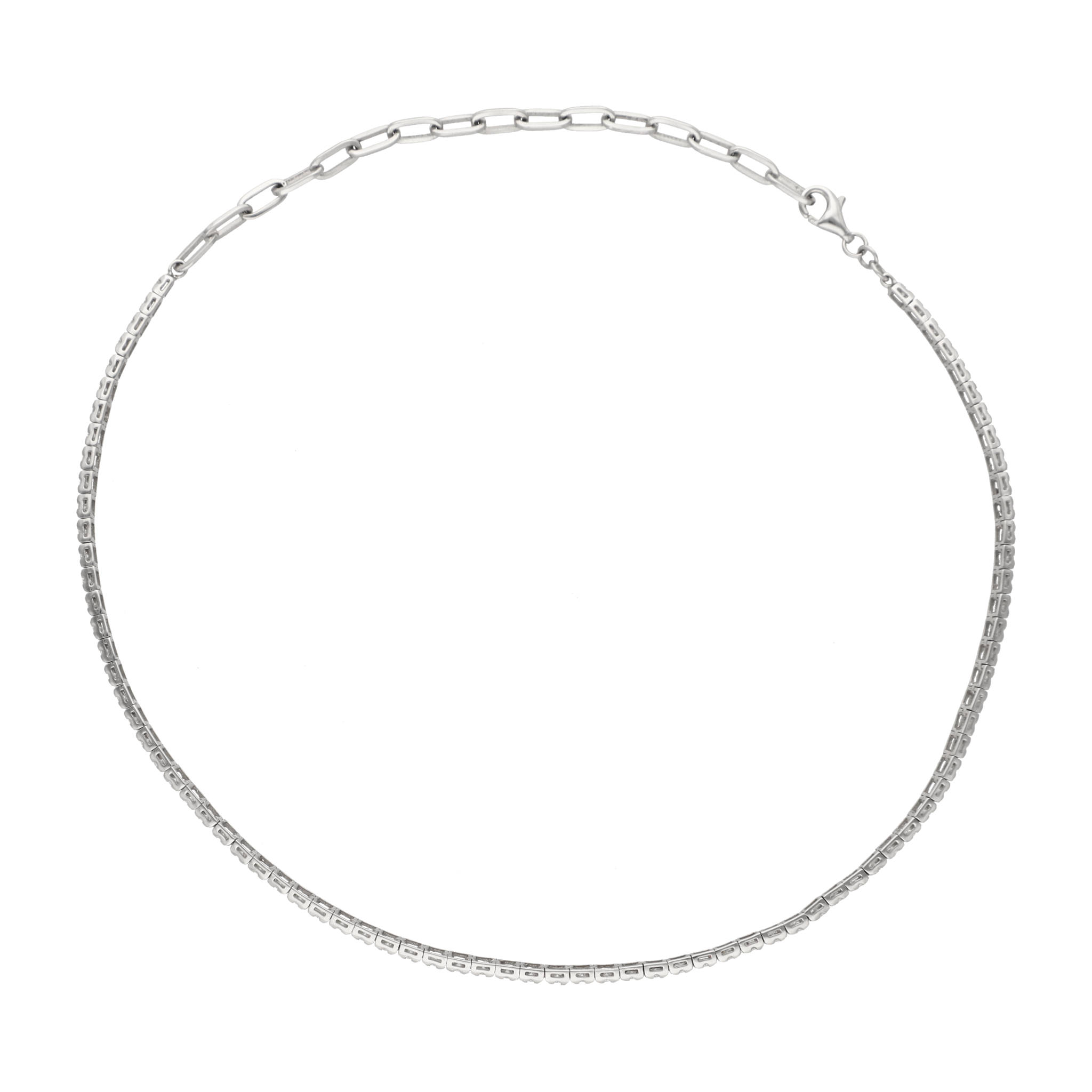 Choker medio tennis necklace 14K