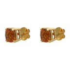 Broquel citrina cushion 4 uñas 14K