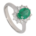 Anillo esmeralda y brillantes 14K