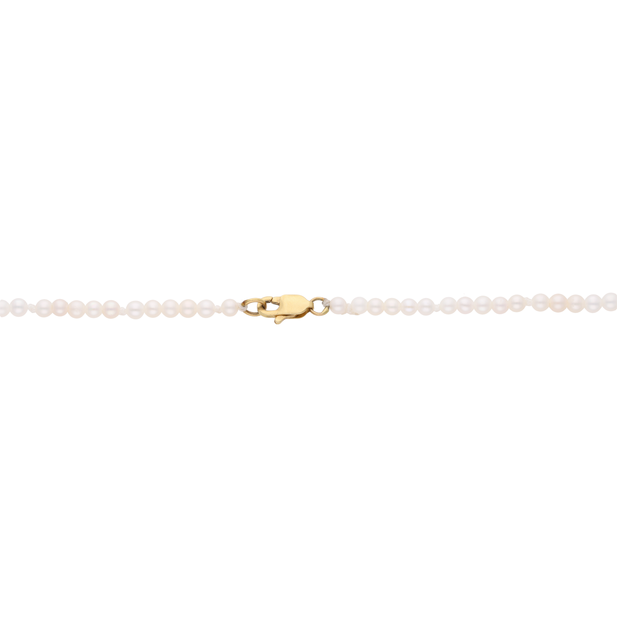 Collar hilo perlas medalla Guadalupe 14K