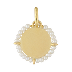 Medalla Virgen de Guadalupe 14K mini perlas
