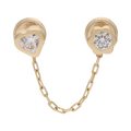 Broquel cadena y circonias 14K