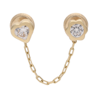 Broquel cadena y circonias 14K