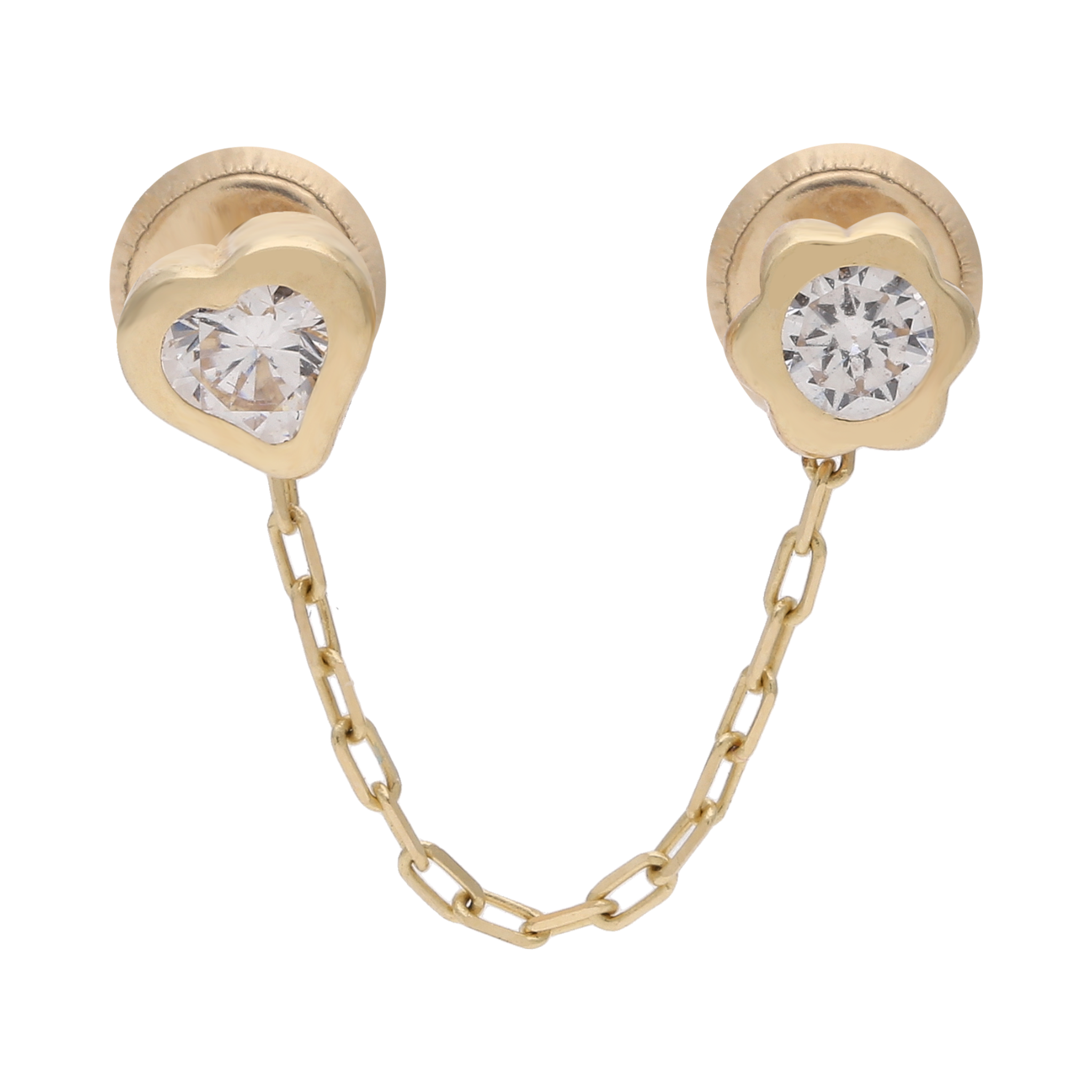Broquel cadena y circonias 14K