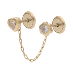 Broquel cadena y circonias 14K
