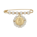 Seguro perlitas medalla Guadalupe 14K