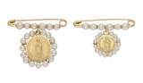 Seguro perlitas medalla Guadalupe 14K