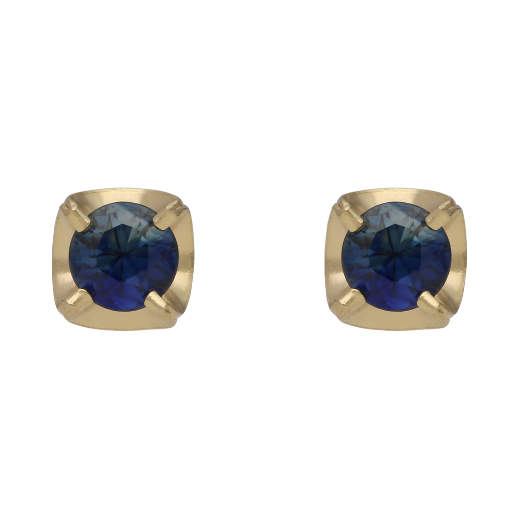 Broquel esmeralda/rubí/zafiro 14K