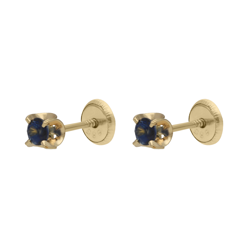 Broquel esmeralda/rubí/zafiro 14K