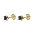 Broquel esmeralda/rubí/zafiro 14K