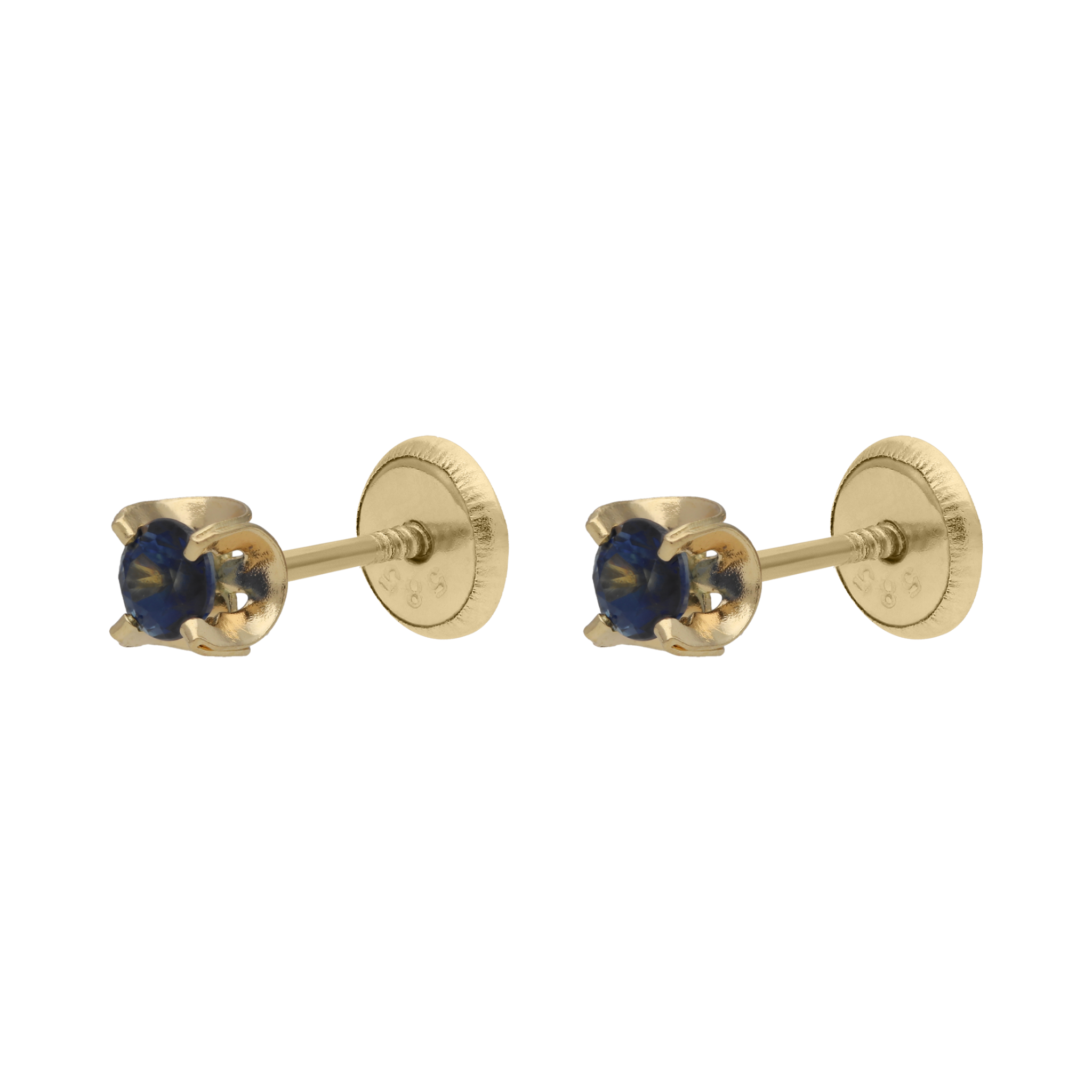 Broquel esmeralda/rubí/zafiro 14K