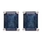 Set collar y broquel zafiro oro blanco 14K