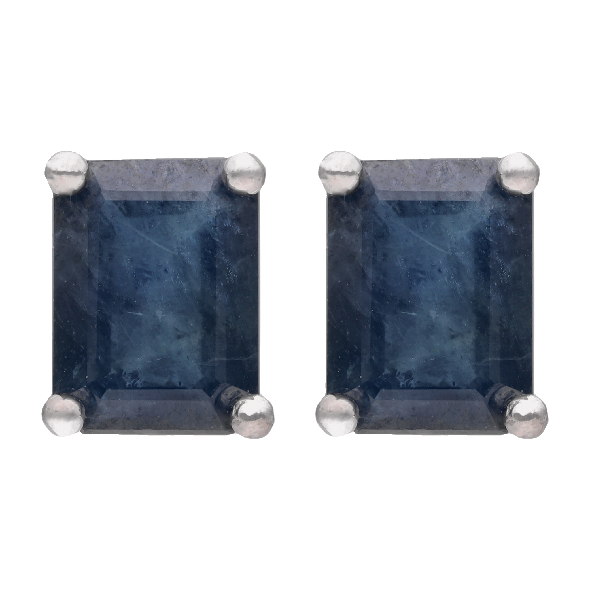 Set collar y broquel zafiro oro blanco 14K