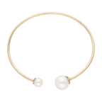 Aro flexible 2 perlas 14K