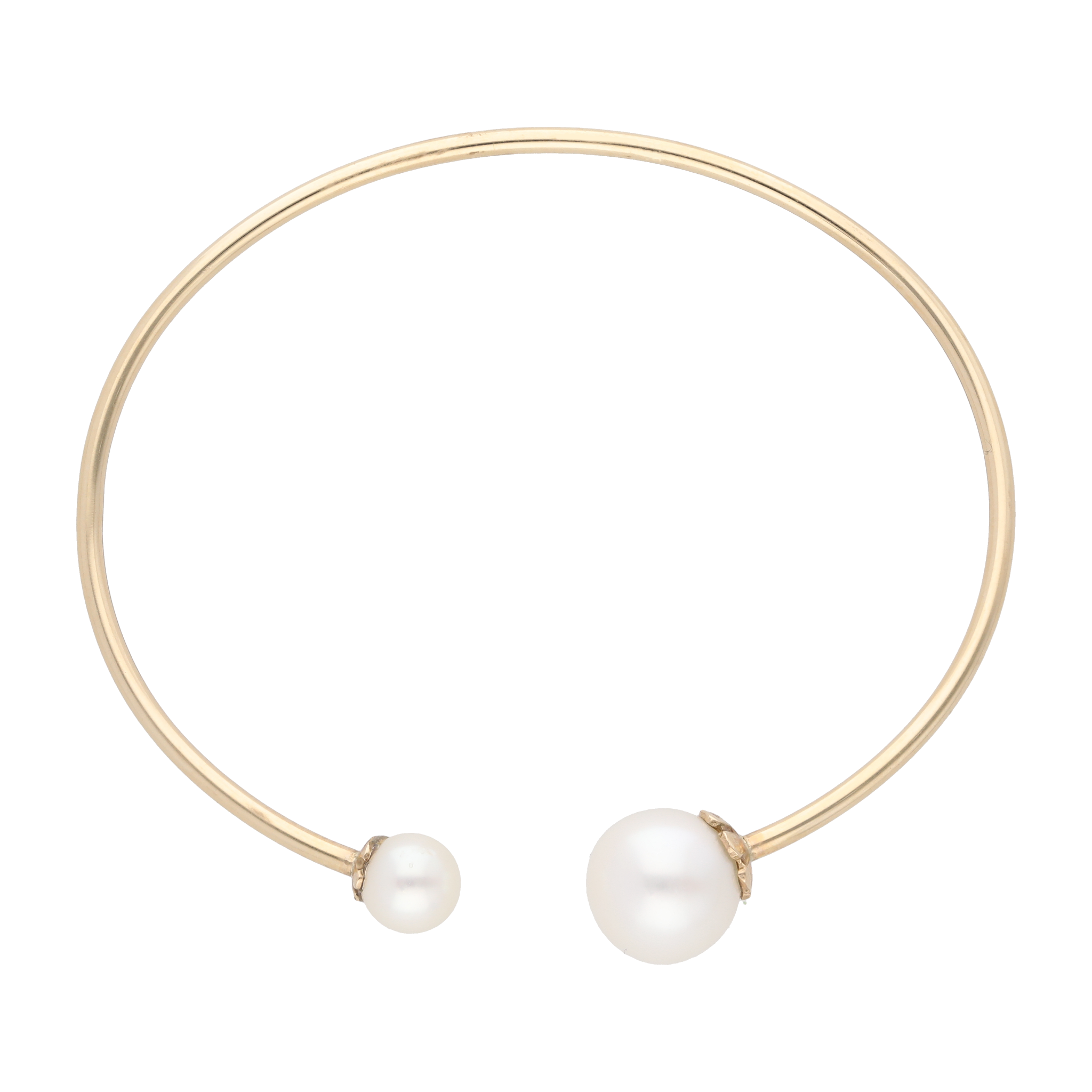 Aro flexible 2 perlas 14K