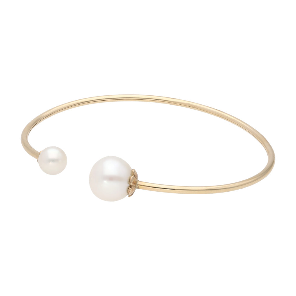 Aro flexible 2 perlas 14K