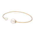Aro flexible 2 perlas 14K