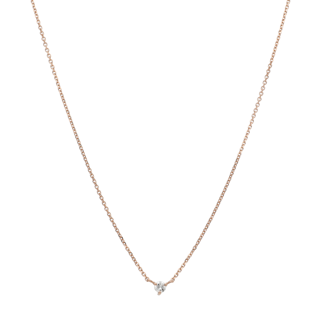 Collar brillante oro rosa 14K