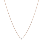 Collar brillante oro rosa 14K