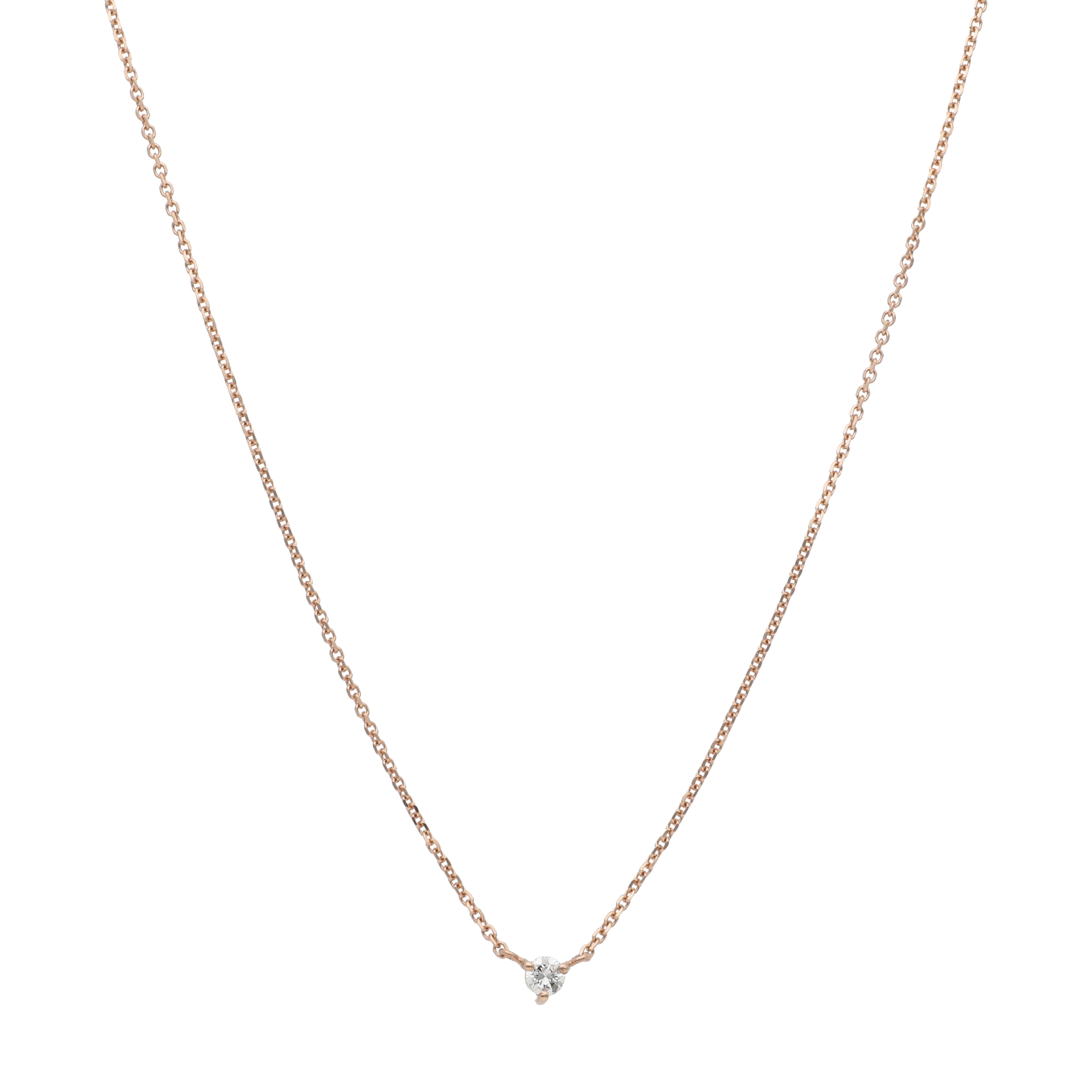 Collar brillante oro rosa 14K