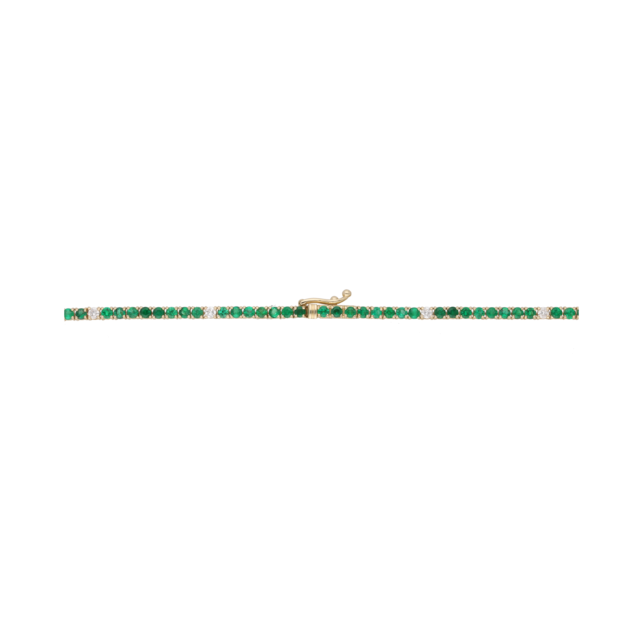 Tennis necklace esmeraldas y brillantes 14K
