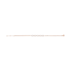 Pulsera doble cadena eslabones brillantes oro rosa 14K