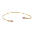 Aro flexible amatista y zafiro 14K